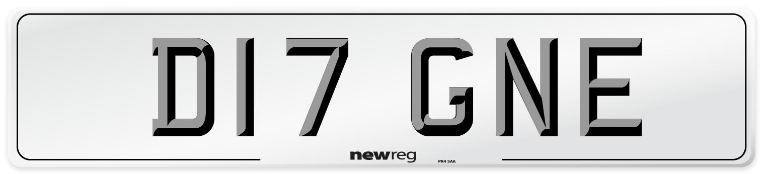 D17 GNE Number Plate from New Reg